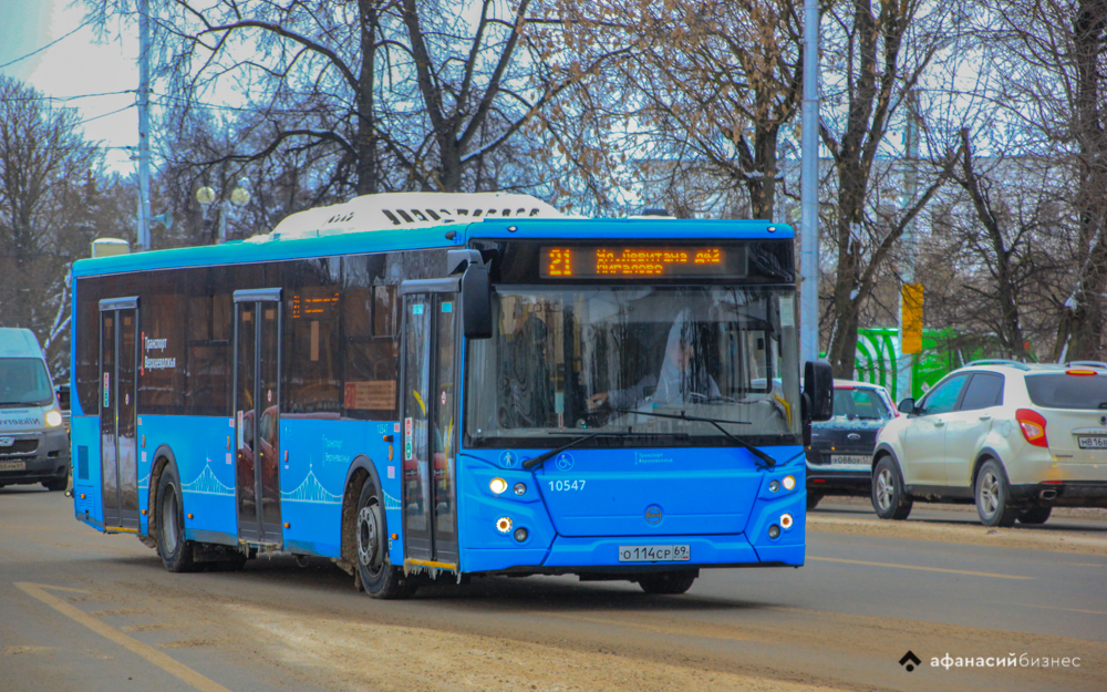 Маршрут автобуса (Лебедево - Савватьевское Торфопредприятие) на карте Твери