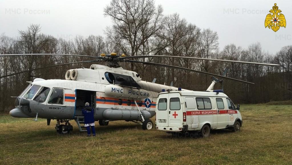Пациента доставили на вертолете из Вышнего Волочка в Тверь менее чем за два часа