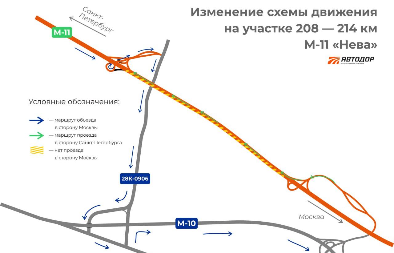 Жителей Тверской области предупреждают о перекрытии М11 