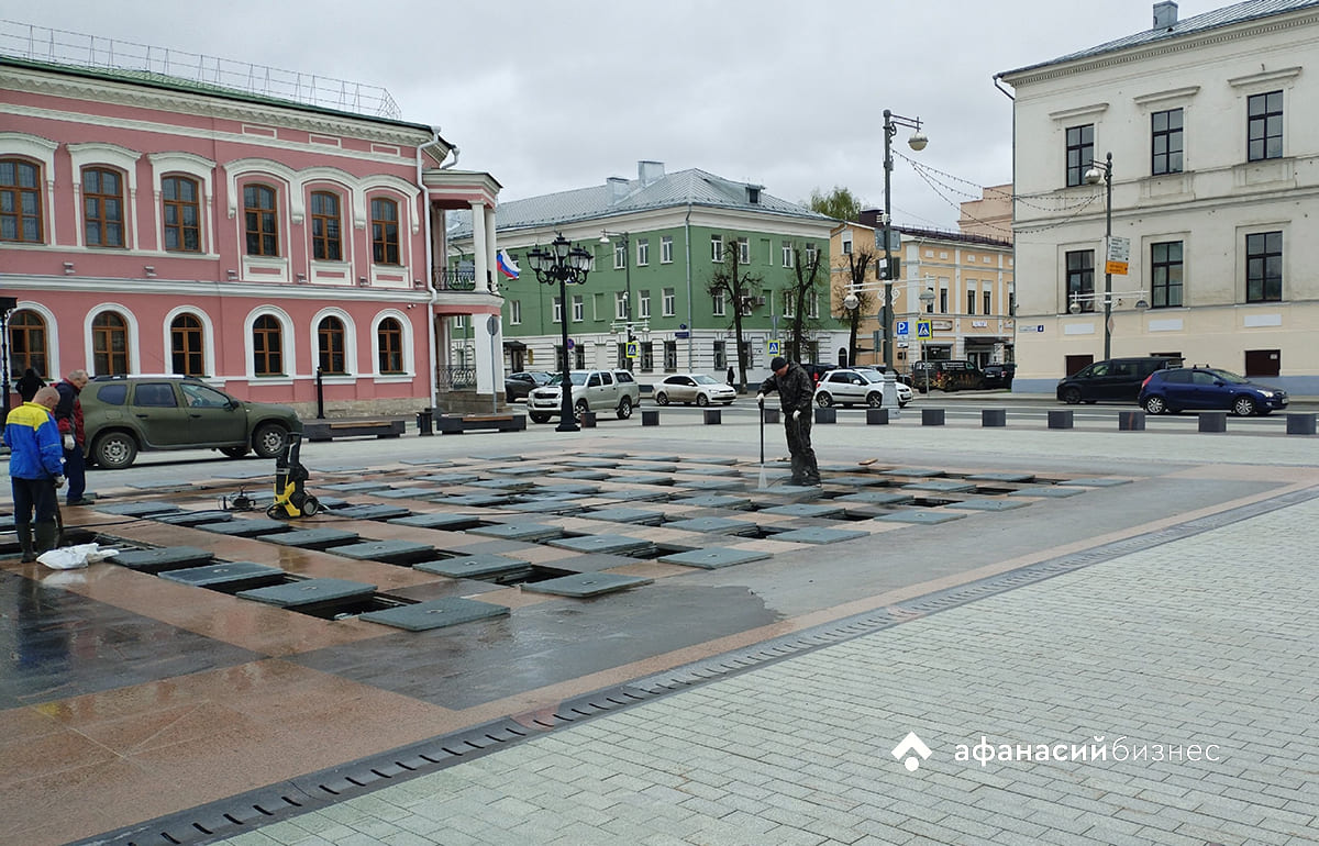 Светомузыкальный фонтан на Соборной площади в Твери готовят к открытию