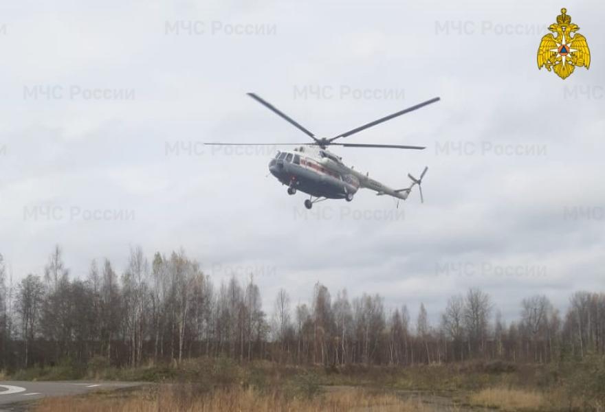 Из Нелидово в Тверь вертолетом МЧС доставили пациента районной больницы