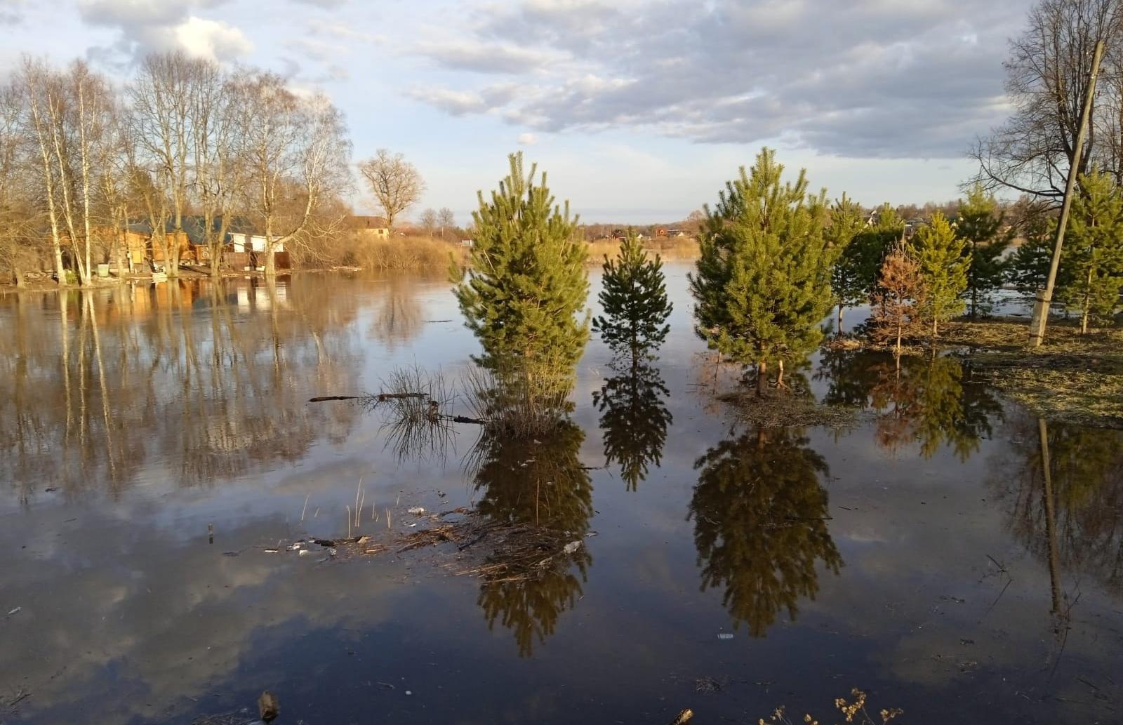 Разлившаяся река в Тверской области грозит подтоплением городу