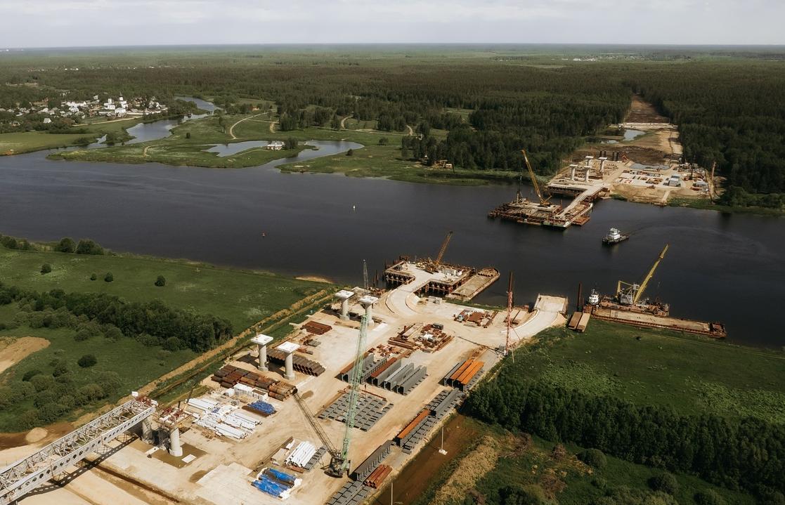 Строители М11 приступили к надвижке пролетного строения моста через Волгу на северном обходе Твери - новости Афанасий