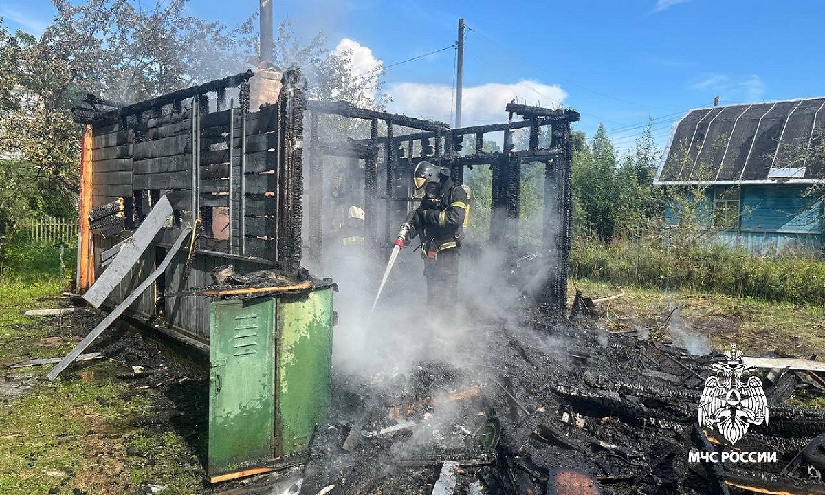 Под Тверью полностью сгорел дачный дом