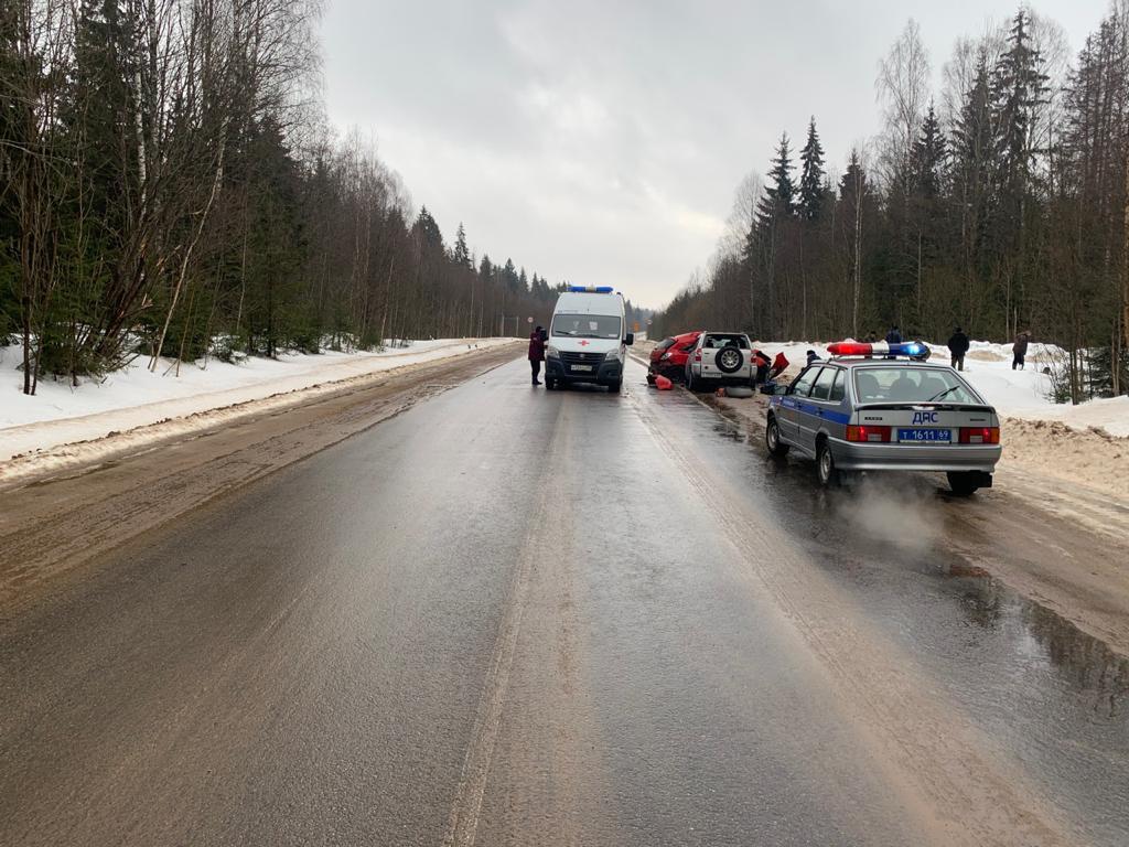 Два водителя пострадали в ДТП на дороге в Тверской области 15 марта 2021