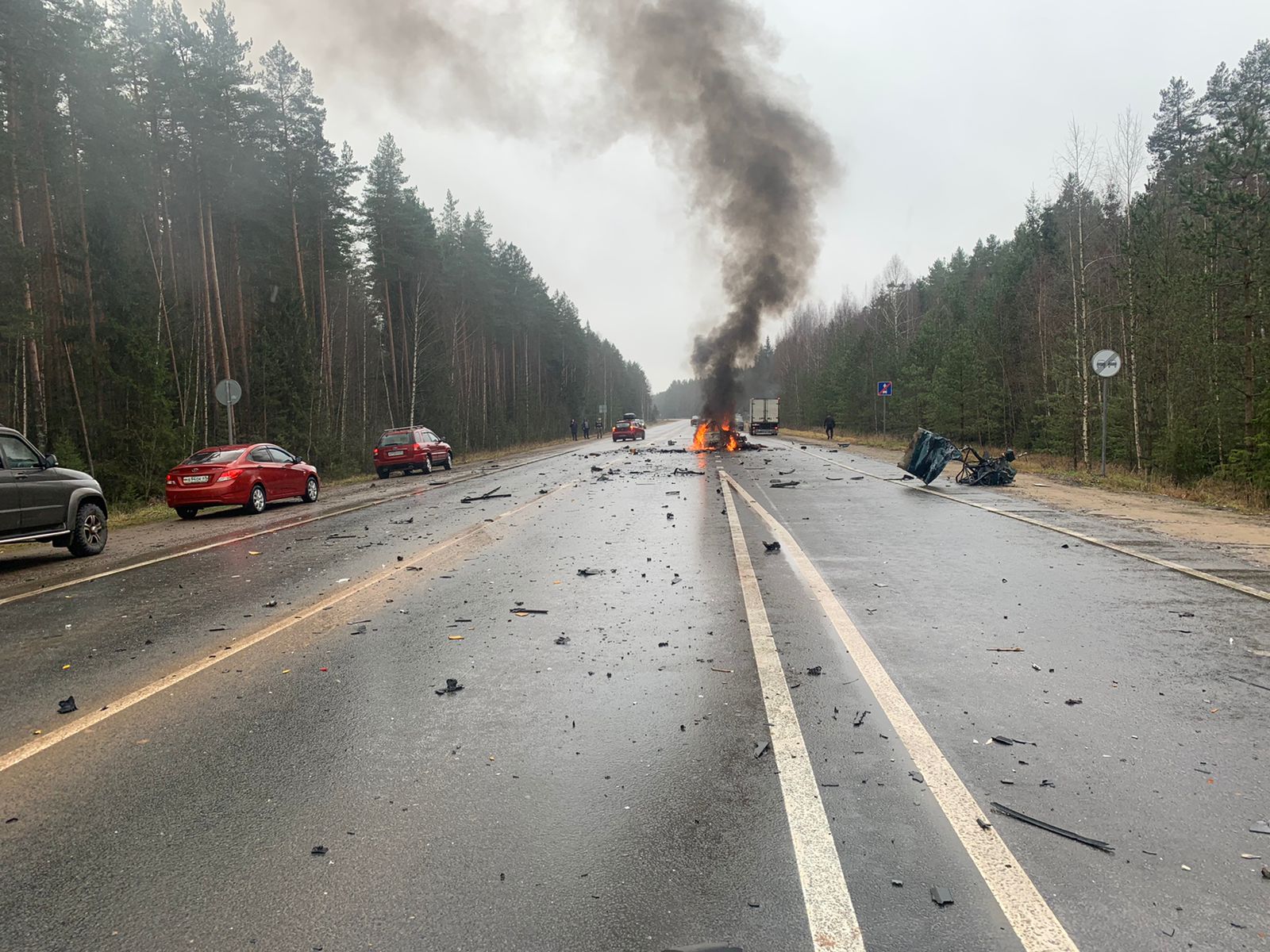 В Тверской области водитель сгорел в автомобиле после столкновения с фурой  14 ноября 2021