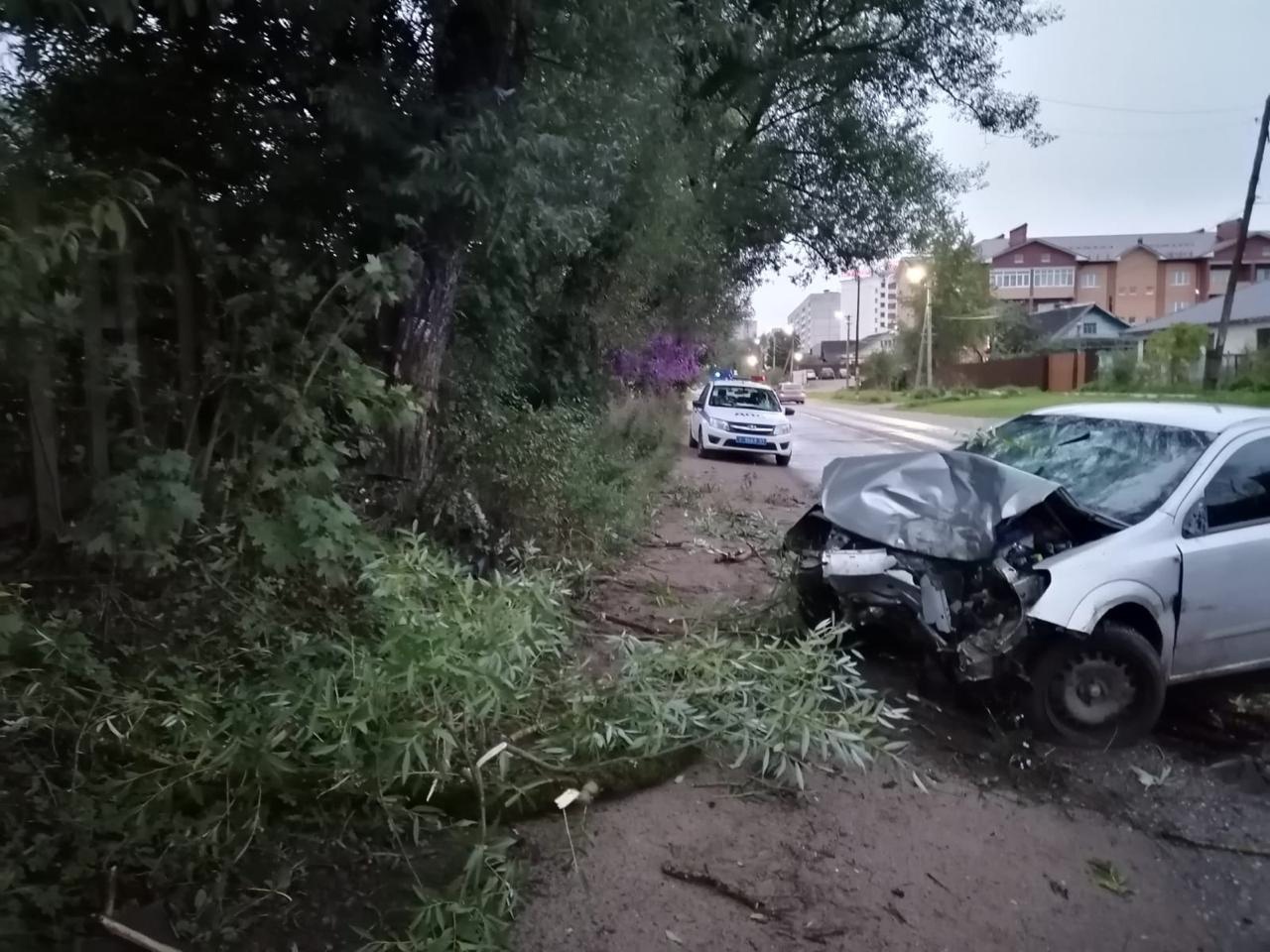 В Тверской области водитель пострадал после ДТП с наездом на дерево