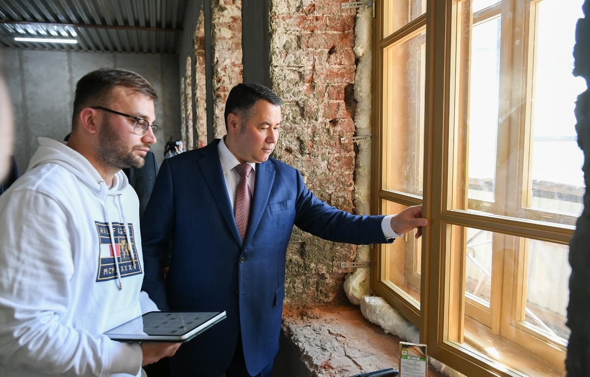 Губернатор Игорь Руденя посещает социально значимые объекты строительства и реставрации на территории Тверской области