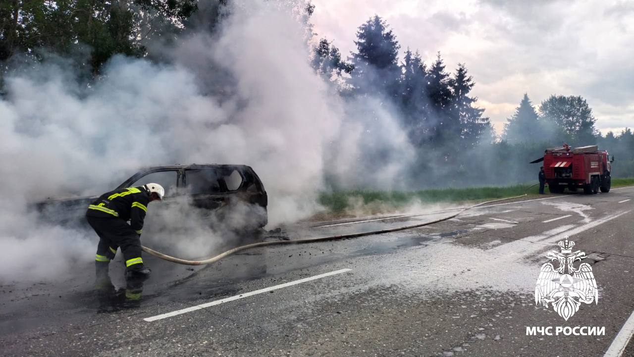 На дороге под Лихославлем сгорела машина