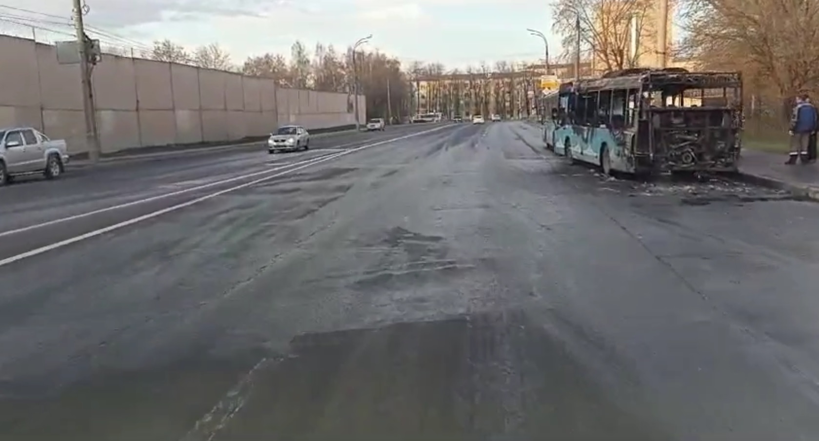В Твери сгорел автобус 
